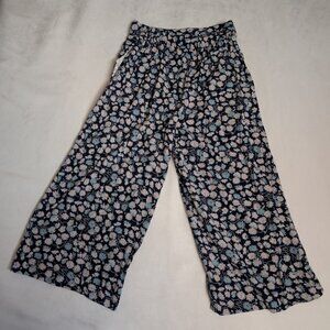 Madewell Floral Wide Leg Pants - Black and White